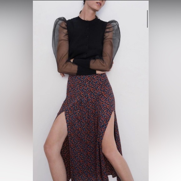 Zara midi floral skirt - Picture 2 of 4